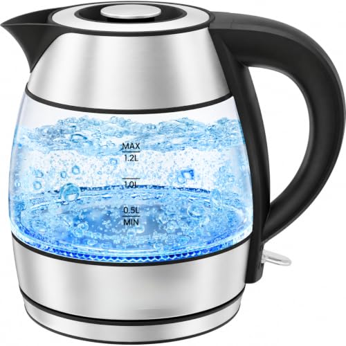 Electric Tea Kettle 1.2L Stainless Steel 1500W Removable Lid