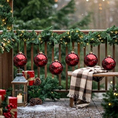 Heavy Duty 10 Inch Green Christmas Ornament Hooks - 30 Pack, Outdoor Support