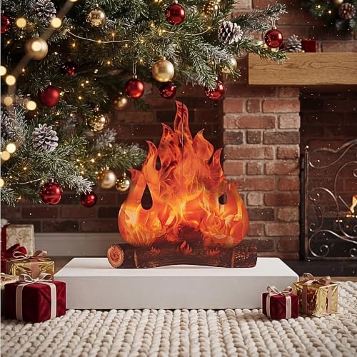 Fake Campfire Decorations Set - 3D Cardboard Bonfire Log Cutouts for Halloween, Christmas & Party