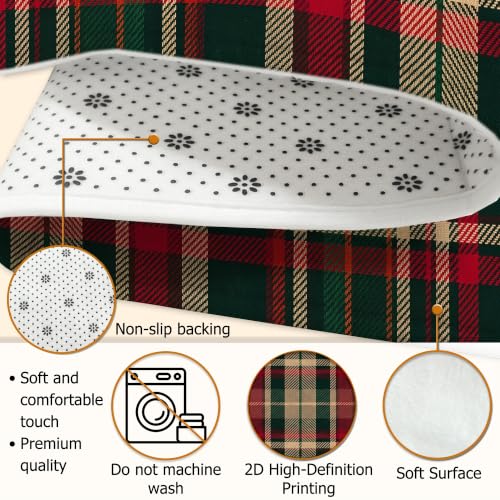 Green Tartan Plaid Christmas Area Rug 2' x 3' - Traditional Holiday Decor