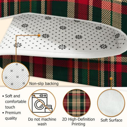 Green Tartan Plaid Christmas Area Rug 2' x 3' - Traditional Holiday Decor