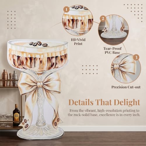 Life-Size Espresso Martini Cardboard Cutout for Birthday Party Decor