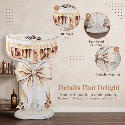 Life-Size Espresso Martini Cardboard Cutout for Birthday Party Decor