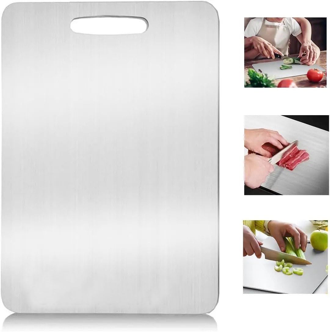 Titanium cutting board,Taima Titanium cutting board,waffle Titanware 100% pure Titanium cutting board,Cutting Board Double Sided,Board for Meats, Fruits, and Vegetables - 1 Pack (Large)