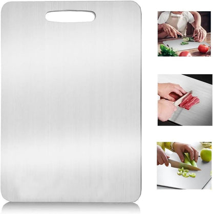 Titanium cutting board,Taima Titanium cutting board,waffle Titanware 100% pure Titanium cutting board,Cutting Board Double Sided,Board for Meats, Fruits, and Vegetables - 1 Pack (Large)