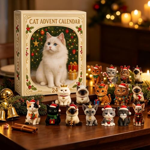 2026 Cat Advent Calendar - 24 Day Christmas Countdown for Cat Lovers - Cat A Variation