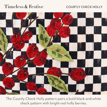 Courtly Check Holly Throw Pillow 18x18 Decorative Cushion