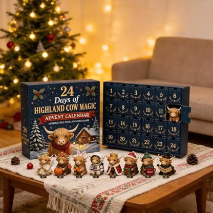 24 Days Highland Cow Advent Calendar - FF Christmas Holiday Countdown