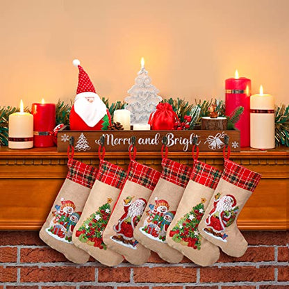 Wood Christmas Stocking Holder Box with 6 Hooks and Jingle Bell - Variation of THIS listing