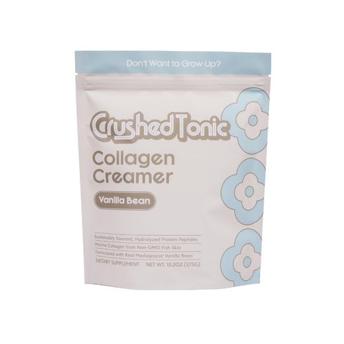 Crushed Tonic Korean Beauty Collagen Powder | Hydrolyzed Marine Collagen Peptides for Skin Glow, Hair & Nails | Mix in Coffee | Gluten-Free, Halal & Kosher (Vanilla Bean, 30 Servings (150 g), Pouch)