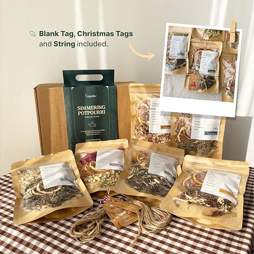 Simmer Pot Gift Set with Dried Herbs & Spices for Home Fragrance, Holiday Decor
