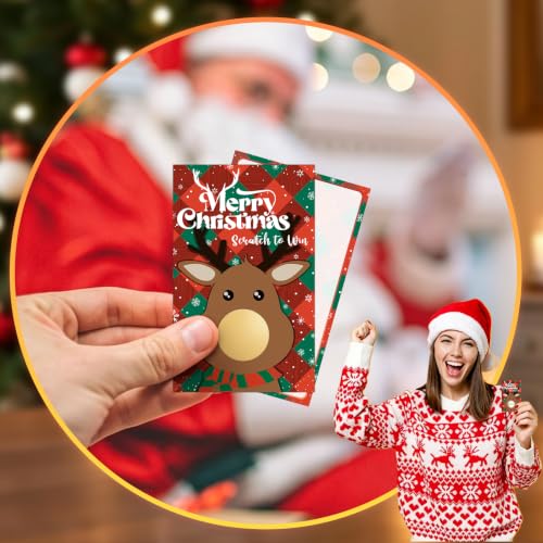 Christmas Reindeer Scratch Off Cards - Merry Christmas & Scratch to Win - 120PCS - Elk Style