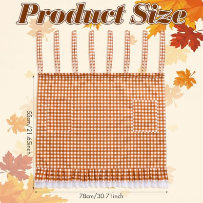 Gingham Fall Thanksgiving Oven Skirt with 2 Pockets - Kitchen Decor