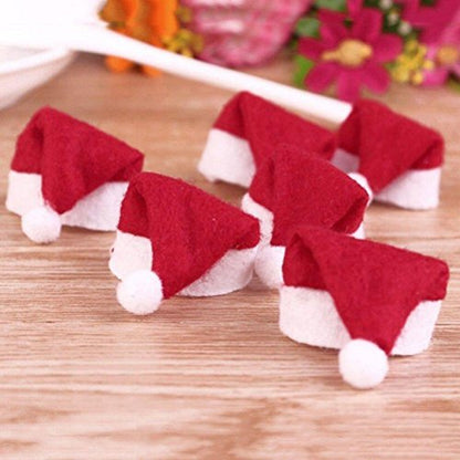 Mini Santa Claus Hat Party Decor for Lollipops, Christmas Candy Accessories, 30 Pcs