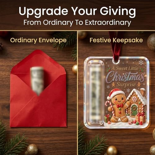 Angel Christmas Money Holder Ornament - Butterfly Acrylic Gift Display