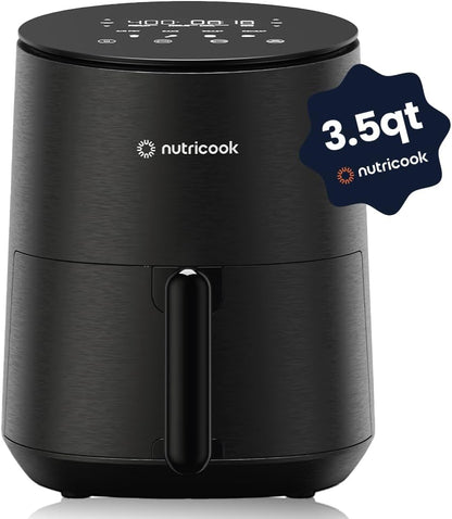 Nutricook Air Fryer | 3.5 Quart Compact Design with 8 Preset Functions & Tempered Glass Control Panel