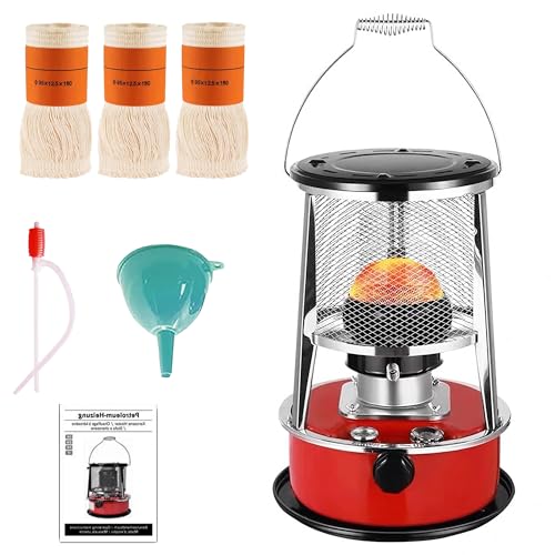 Portable Kerosene Heater 9000 BTU with 3 Wicks for Indoor & Camping Use