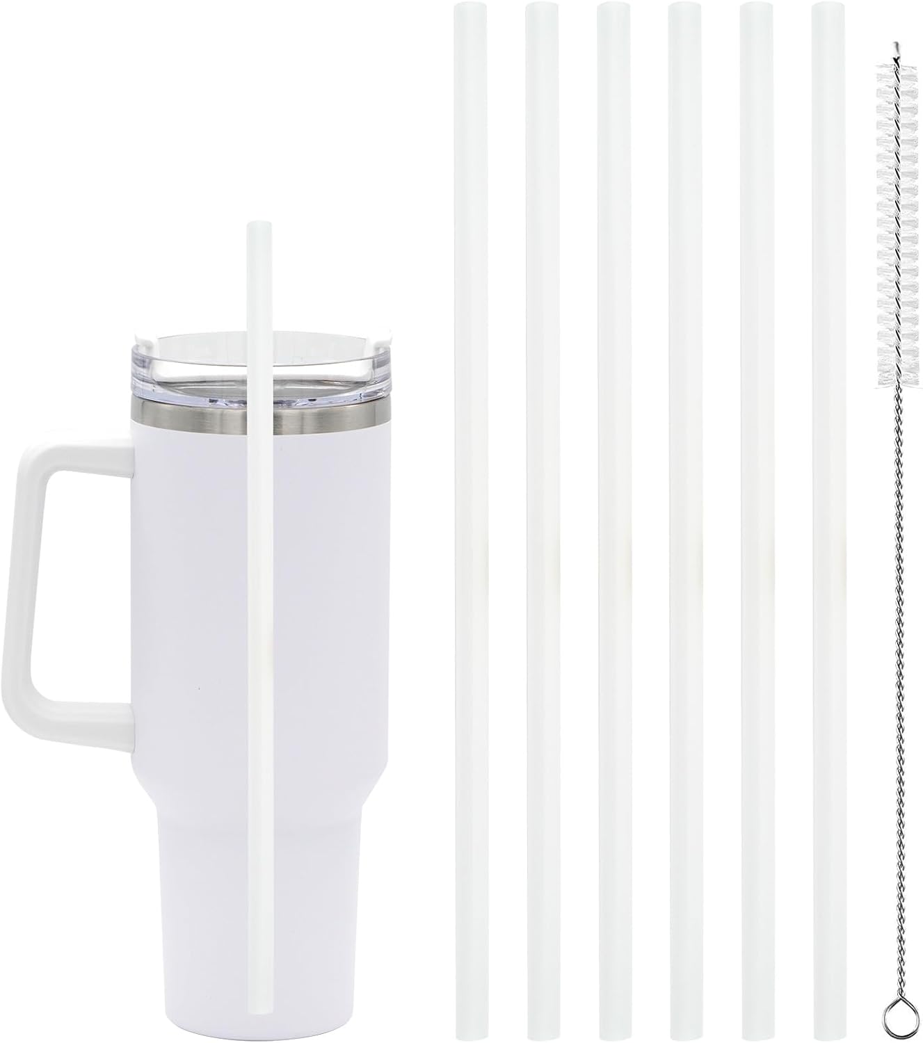 Stanley Adventure Quencher Replacement Straws - 6 Pcs with Cleaning Brush for 40 oz & 30 oz Tumblers