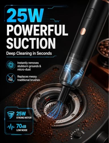 Coffee Grinder Vacuum Cleaner Black1 25W Handheld Dust Remover