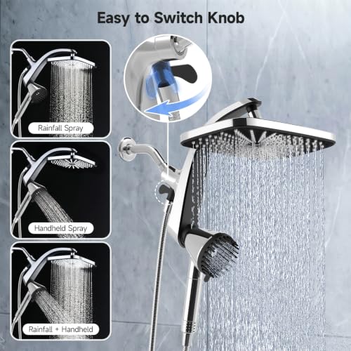 High Pressure Handheld Shower Head with Filter & Magnetic Docking - Chrome