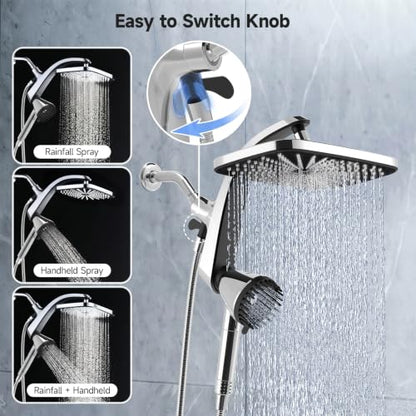 High Pressure Handheld Shower Head with Filter & Magnetic Docking - Chrome