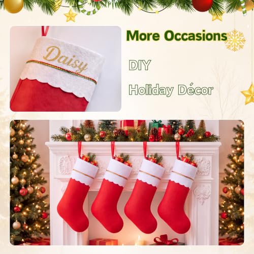 15 Inch Christmas Stockings Set of 24 Red Felt Fireplace Decor Variation of 15inch / 24