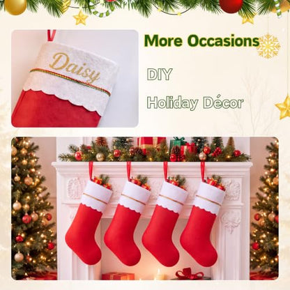 15 Inch Christmas Stockings Set of 24 Red Felt Fireplace Decor Variation of 15inch / 24