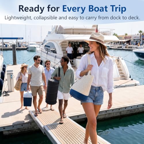 Boat Trash Can with Steel Support, Leak-Resistant Reusable Bag, Fits 10-13 Gal
