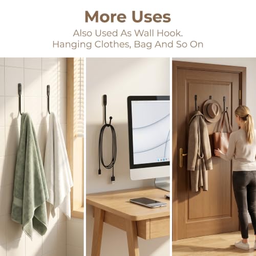 Black Metal Curtain Holdbacks 8 Pack - Modern Wall Mount Drapery Hooks