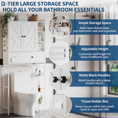 Over-The-Toilet Bathroom Storage Rack - Modern & Vintage Wall Organizer