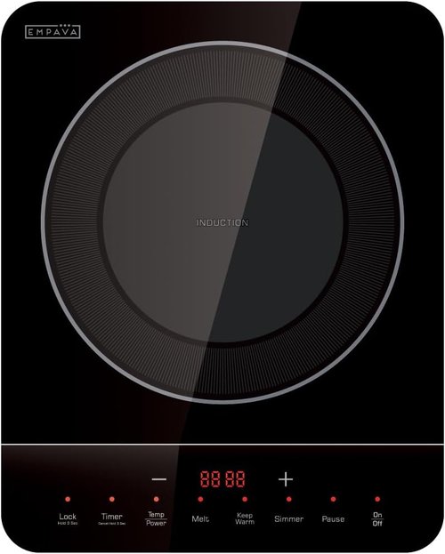 Empava Portable Induction Cooktop - Single Burner Electric Stove with Shatterproof Glass Top | 3 Preset Modes, 110-120V