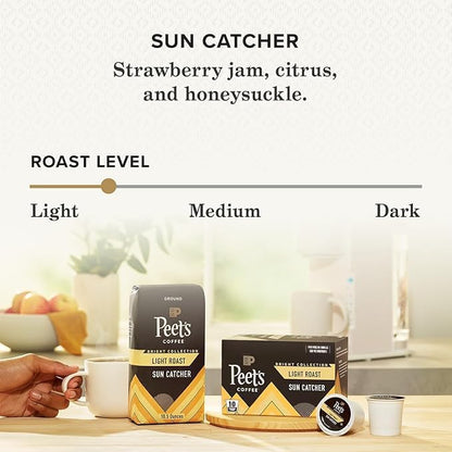 Peet's Coffee Light Roast K-Cup Pods - 100% Arabica Sun Catcher, 60 Count (6 Boxes of 10 Pods)