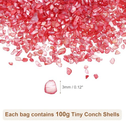 Small Crushed Seashells for Crafts - Berry, 100g, 0.12" Shell Fragments