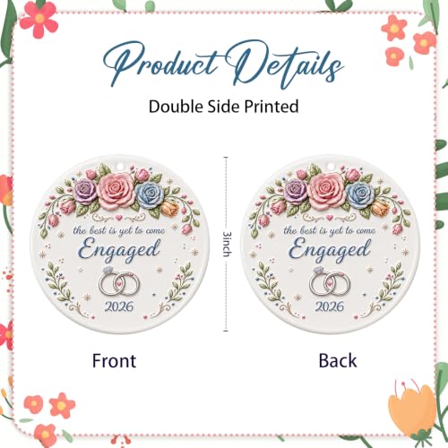 Engagement Gift Ornament for Couples Double Sided Ceramic 2026 Keepsake