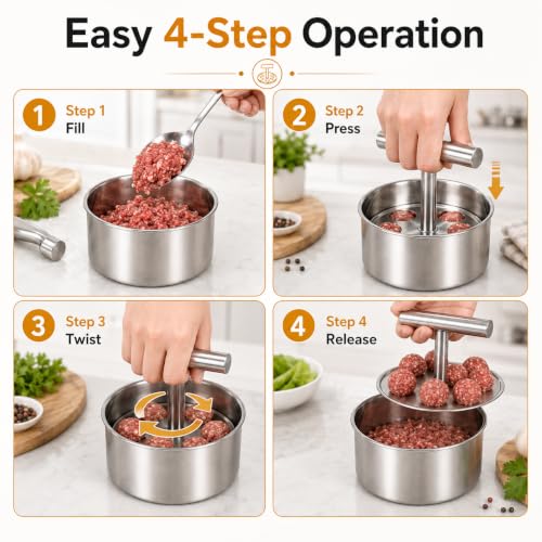 Stainless Steel Meatball Maker Tool 12 Holes - Uniformly Shaped Meatballs