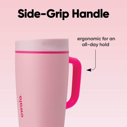 Owala SmoothSip Slider Travel Mug - Insulated Stainless Steel, 100% Leak Proof, 12oz, BPA Free | Pucker Up Design