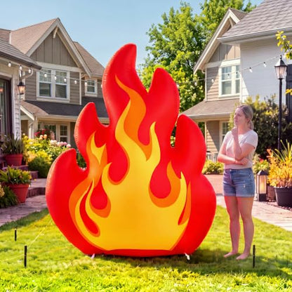 Inflatable 6ft Fake Campfire with Glowing Light for Outdoor Decor