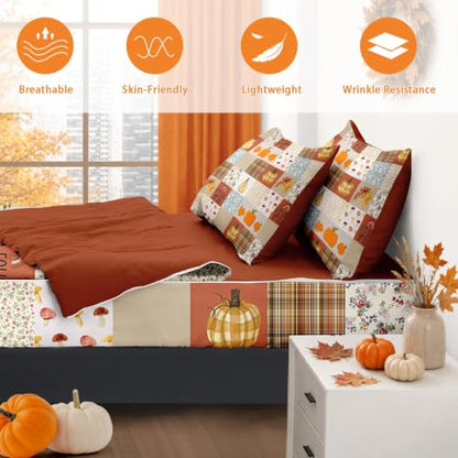Fall Leaves Farmhouse Zipper Bedding Set for Kids - Twin, 3-Piece