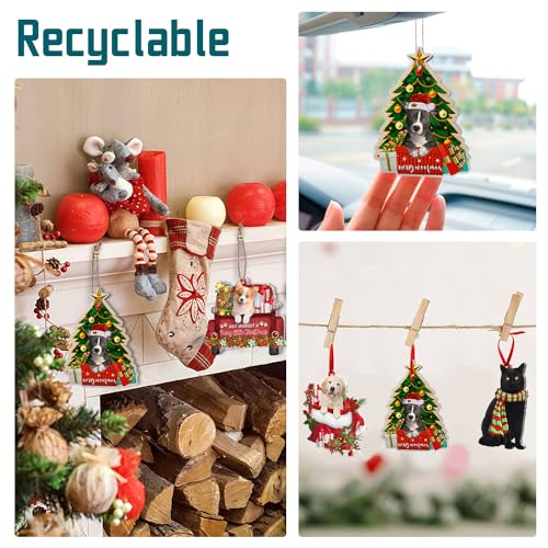 Pitbull Dog Ornament Christmas Tree Decoration Gray - Pet Lover Gift