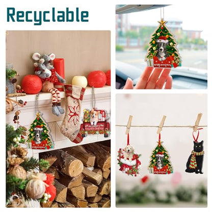 Pitbull Dog Ornament Christmas Tree Decoration Gray - Pet Lover Gift