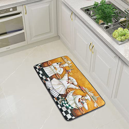 Non-Slip Kitchen Rugs and Mats - Washable Fat Chef Decor 39x20 Inches