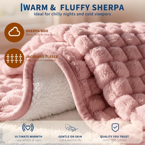Weighted Heated Blanket 15 lbs 60x80 inches Pink - Garvee