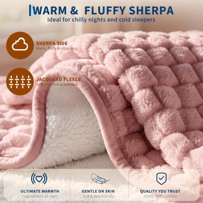 Weighted Heated Blanket 15 lbs 60x80 inches Pink - Garvee