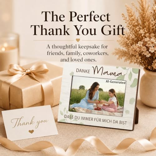 Mom Wooden Photo Frame - Holds 4x6 Inch Pictures, Gift for Mother, Birthday & Christmas