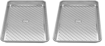 Chicago Metallic Uncoated Textured Aluminum Small Cookie/Baking Sheet, 9-Inch-by-13-Inch, Silver (Pack of 2)