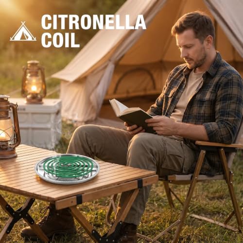 Citronella Incense Coil Outdoor 20 Count with Stands – Long-Lasting Mosquito Repellent