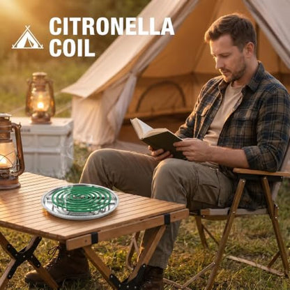 Citronella Incense Coil Outdoor 20 Count with Stands – Long-Lasting Mosquito Repellent