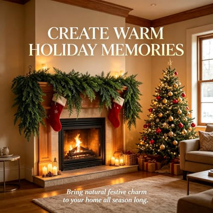30-Inch Artificial Cedar Teardrop Swag for Front Door and Holiday Decor