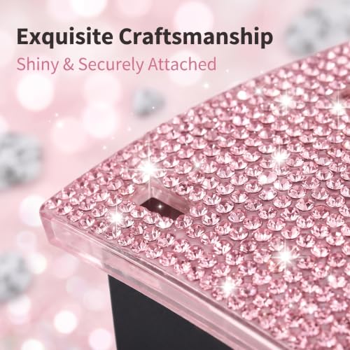 Pink Bling Rhinestone Sticky Note Holder - 4x4 Inches Desk Organizer