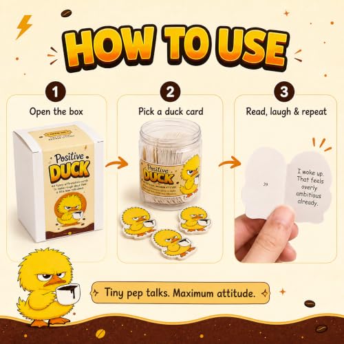 Positive Duck Jar - Funny Sarcastic Duck Cards for Daily Support - Duck Coffee Variation